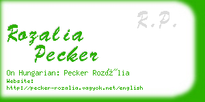 rozalia pecker business card